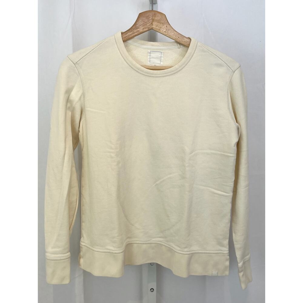 JASON SCOTT XS Crew Neck Pullover Sweatshirt Long Sleeve Pima Cotton Ivory Cream